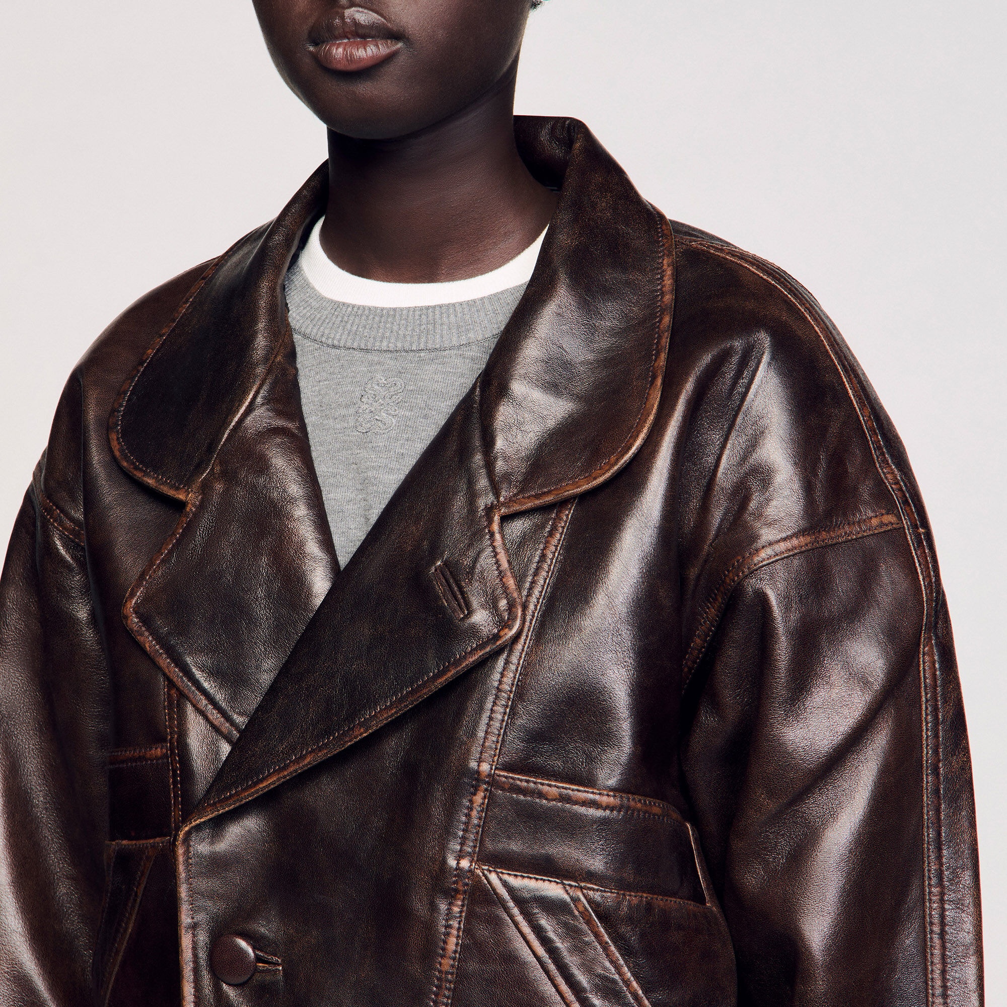 OVERSIZED LEATHER JACKET - 3