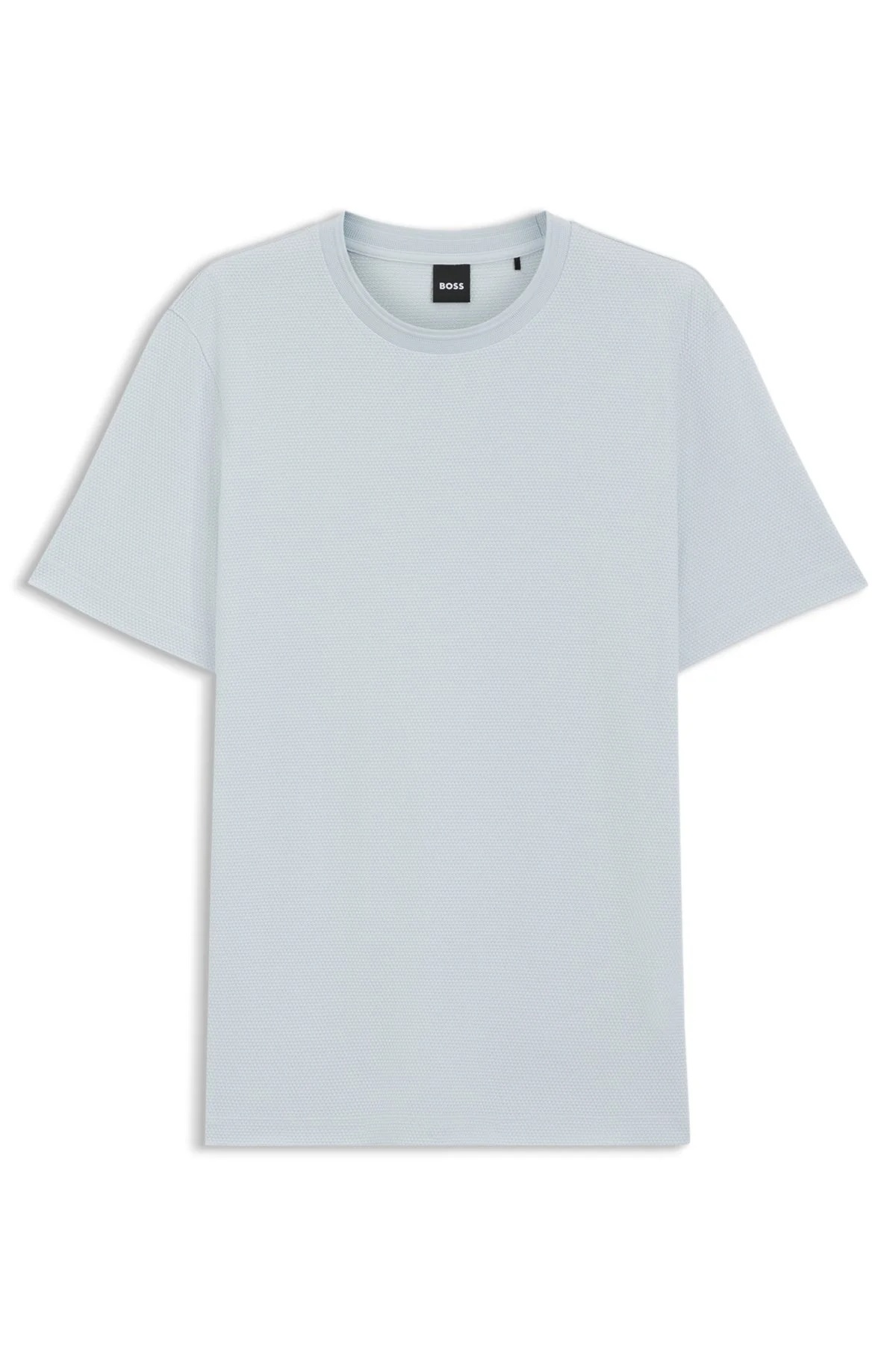 BUBBLE-JACQUARD STRUCTURE T-SHIRT IN A COTTON BLEND - 1