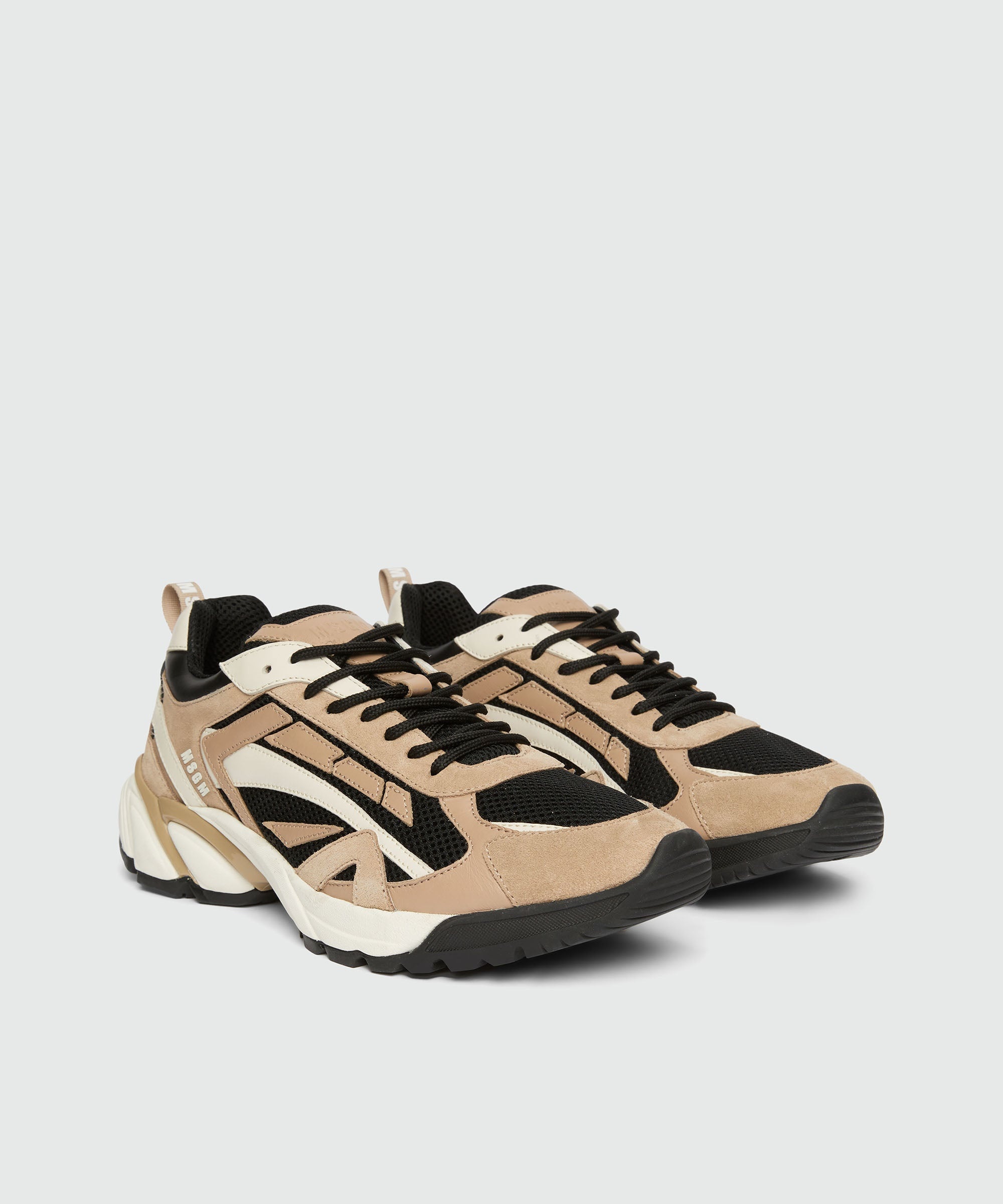 Smooth leather, suede and mesh Vulcano sneakers - 2