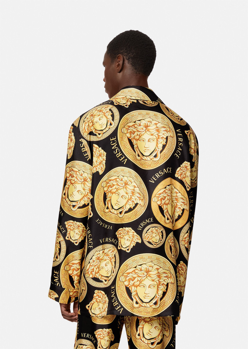 Medusa Amplified Print Silk Pajama Shirt 3
