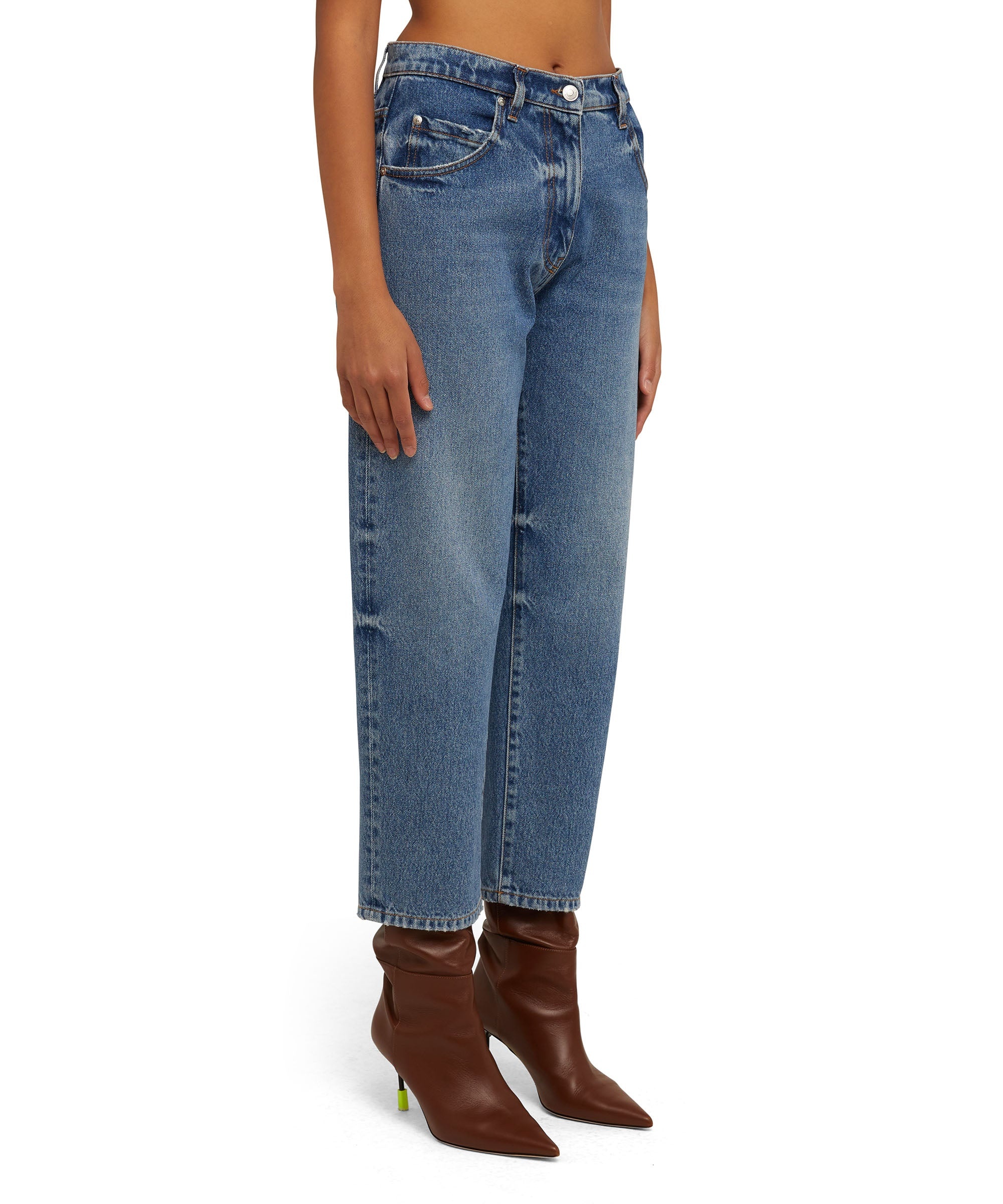 Solid color jeans with straight legs - 4