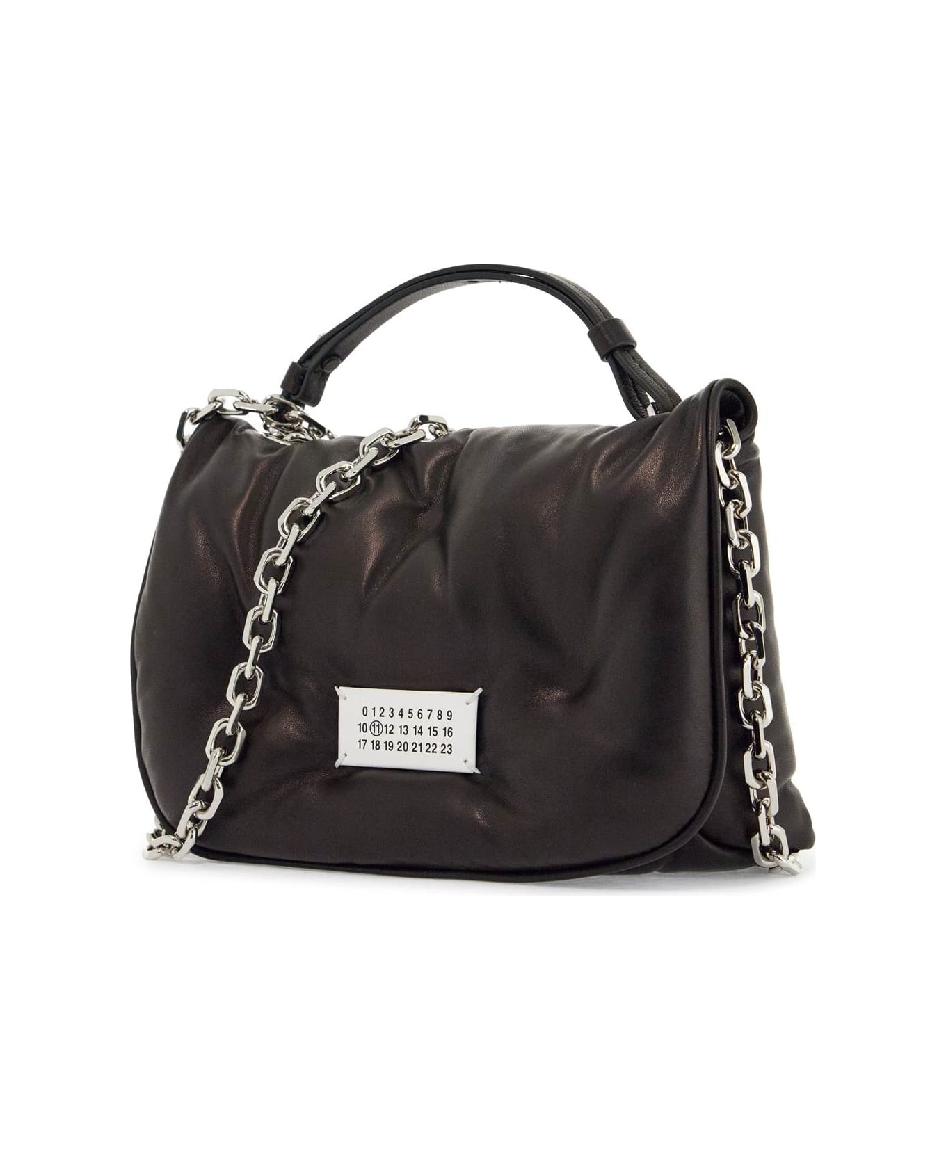 'glam Slam' Black Leather Crossbody Bag - 3