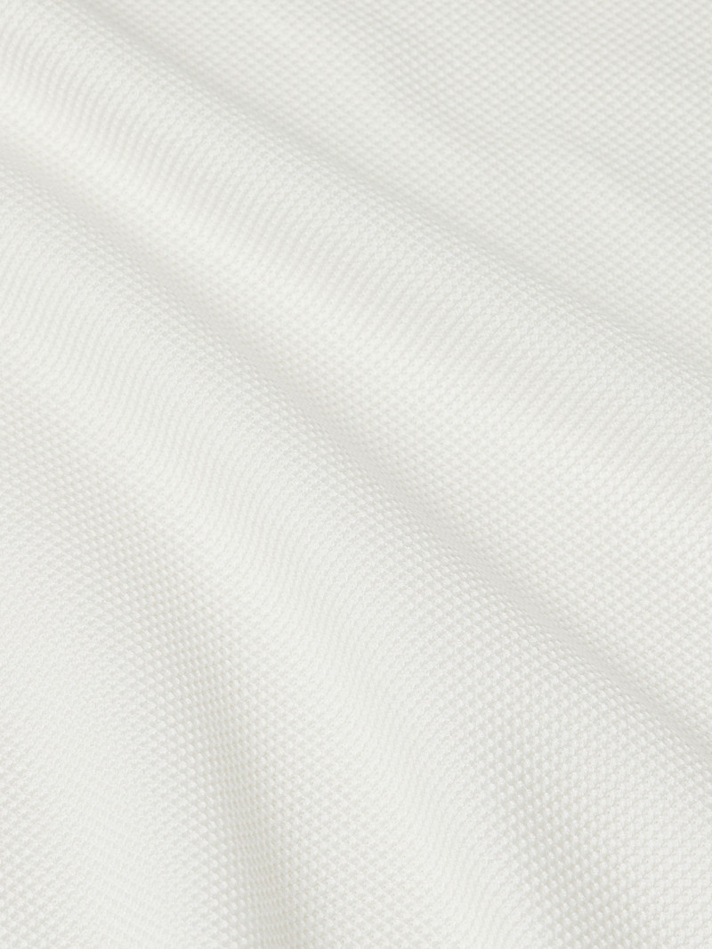 WHITE COTTON AND SILK POLO SHIRT 6