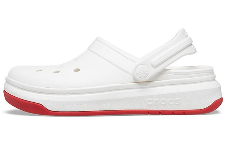 Crocsband Full Force Thick Sole Sandals White Red Unisex 206122-100 - 2