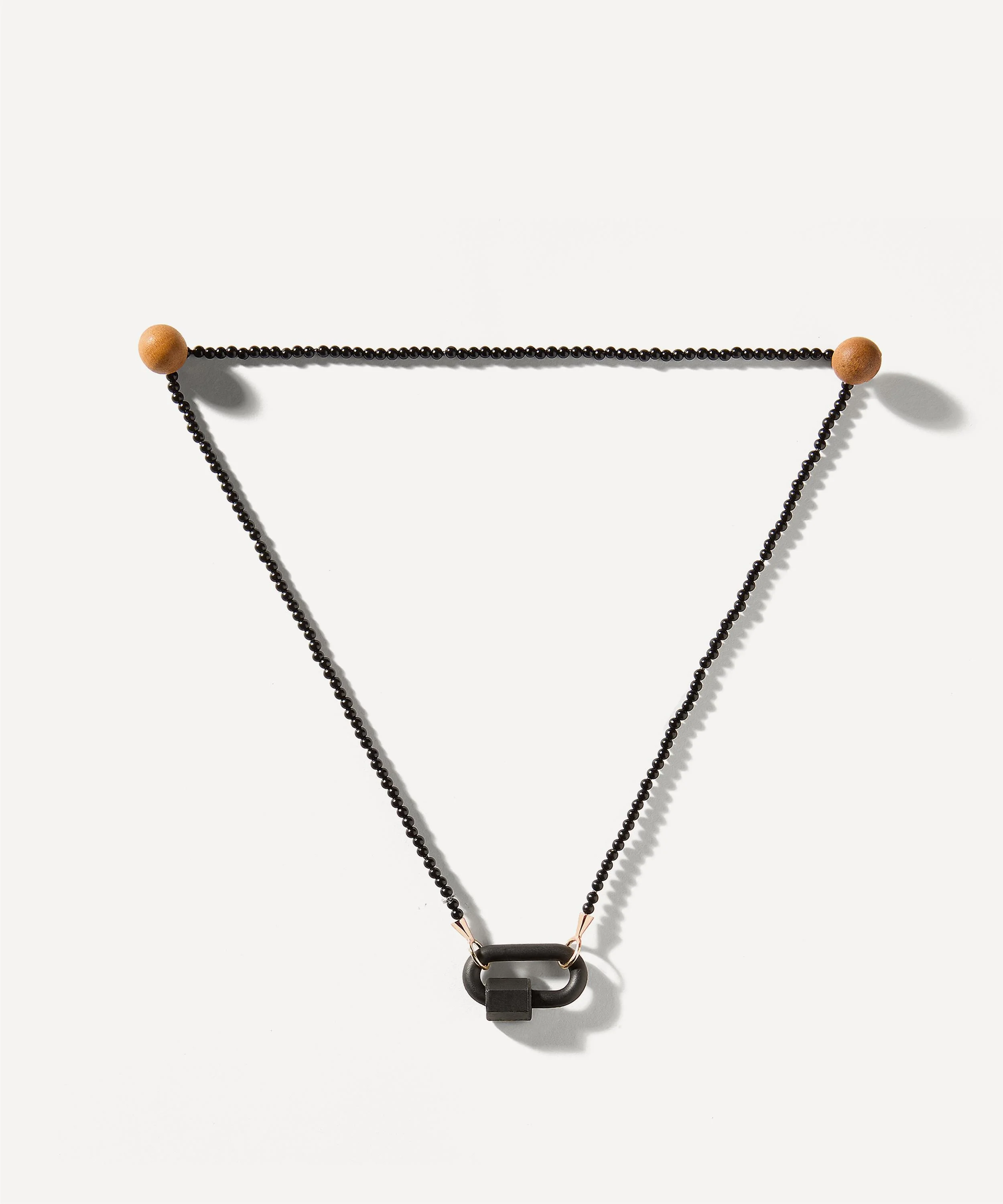 10ct Rose Gold Tone on Stone Necklace in Black Agate - 1