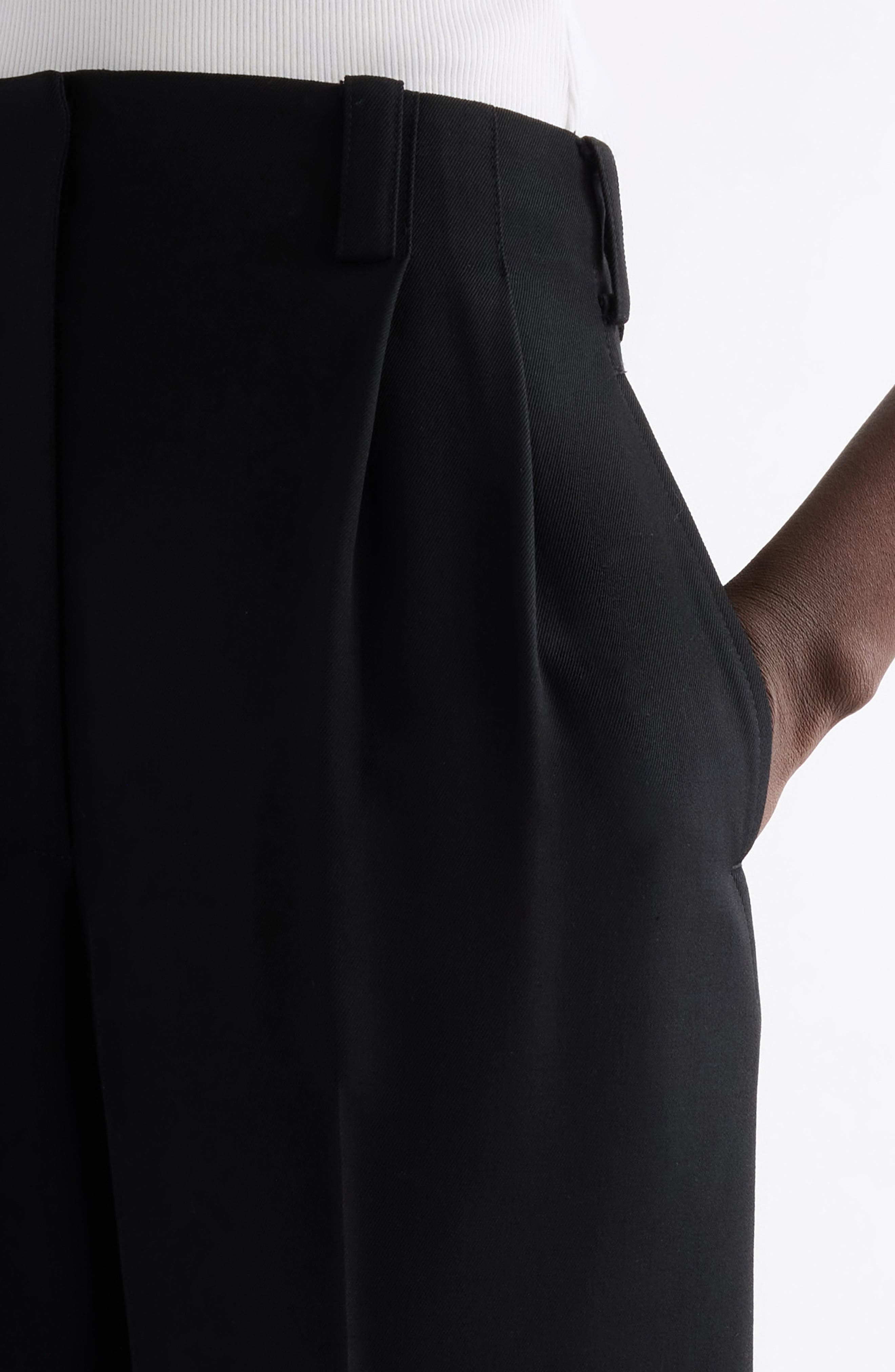 Givenchy Double Pleat Low Waist Wool Grain de Poudre Pants in Black at Nordstrom - 5