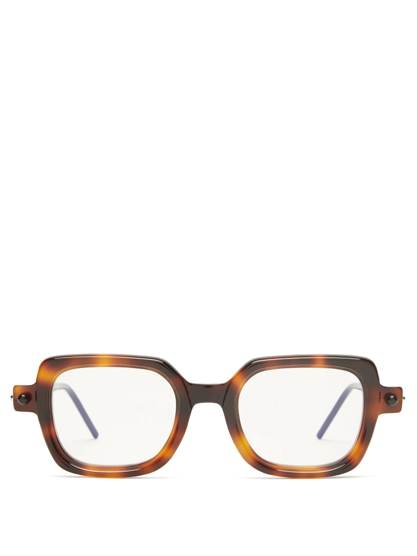 P2 square tortoiseshell-acetate glasses - 1