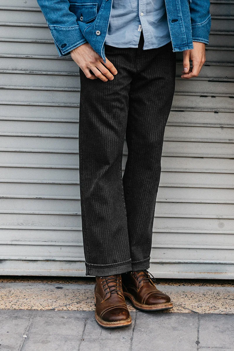 The Pail Loose Straight - Indigo Stripe Overdye Tracy 14oz Selvedge - 1