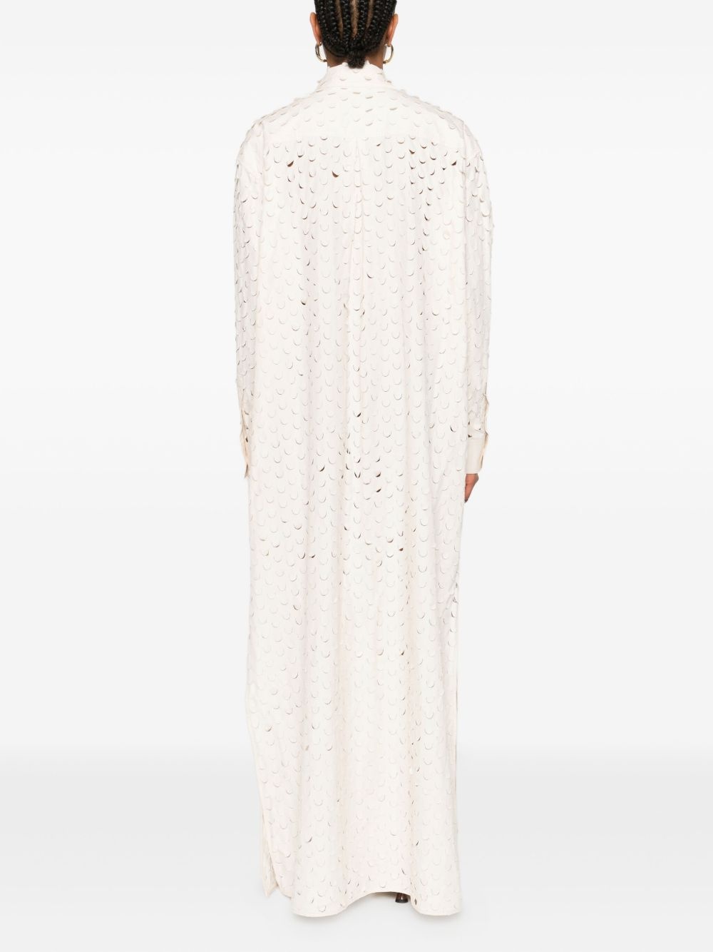 button-front perforated dress - 4
