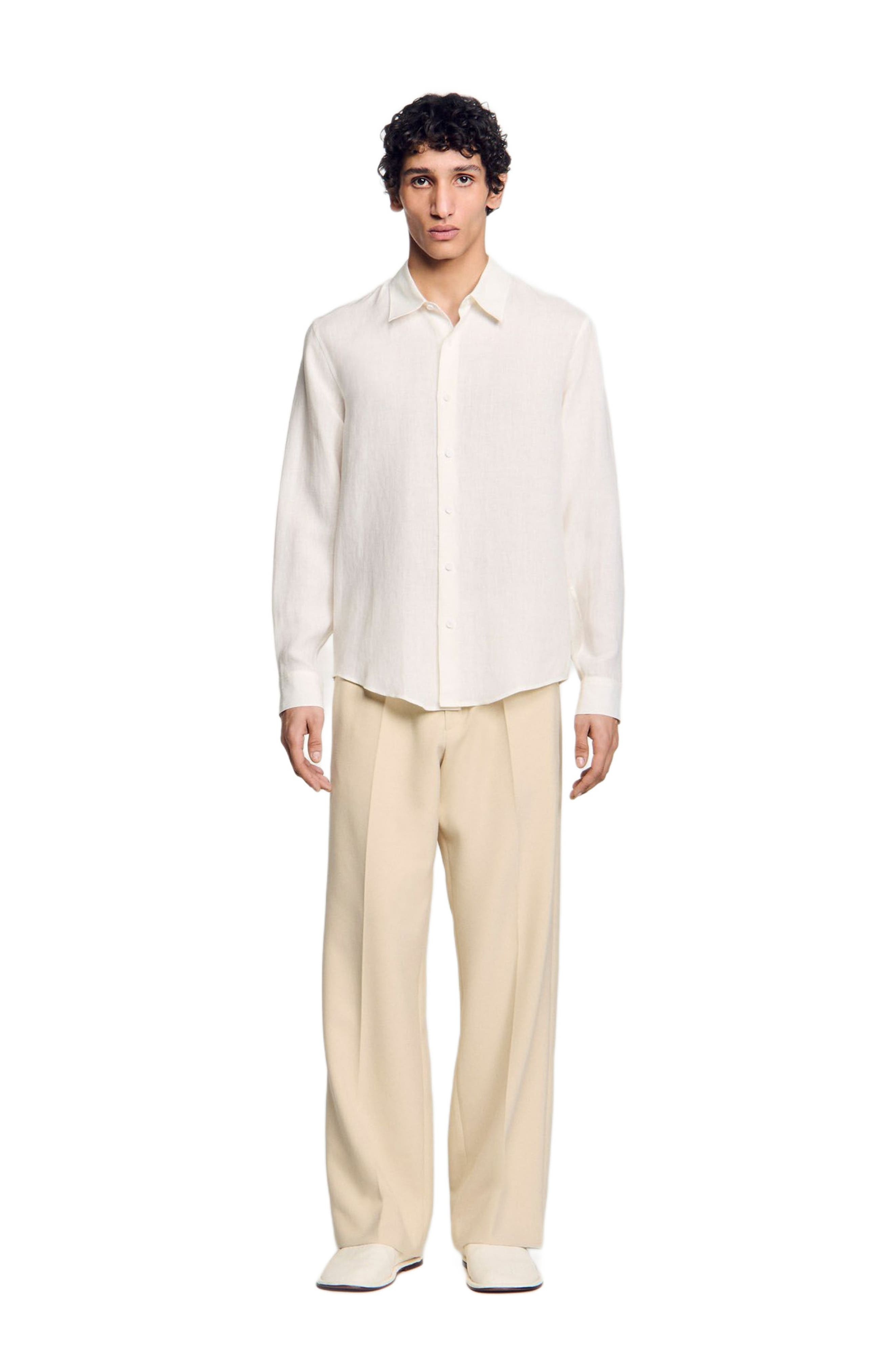 SANDRO Linen shirt in Ivory. at Nordstrom - 3
