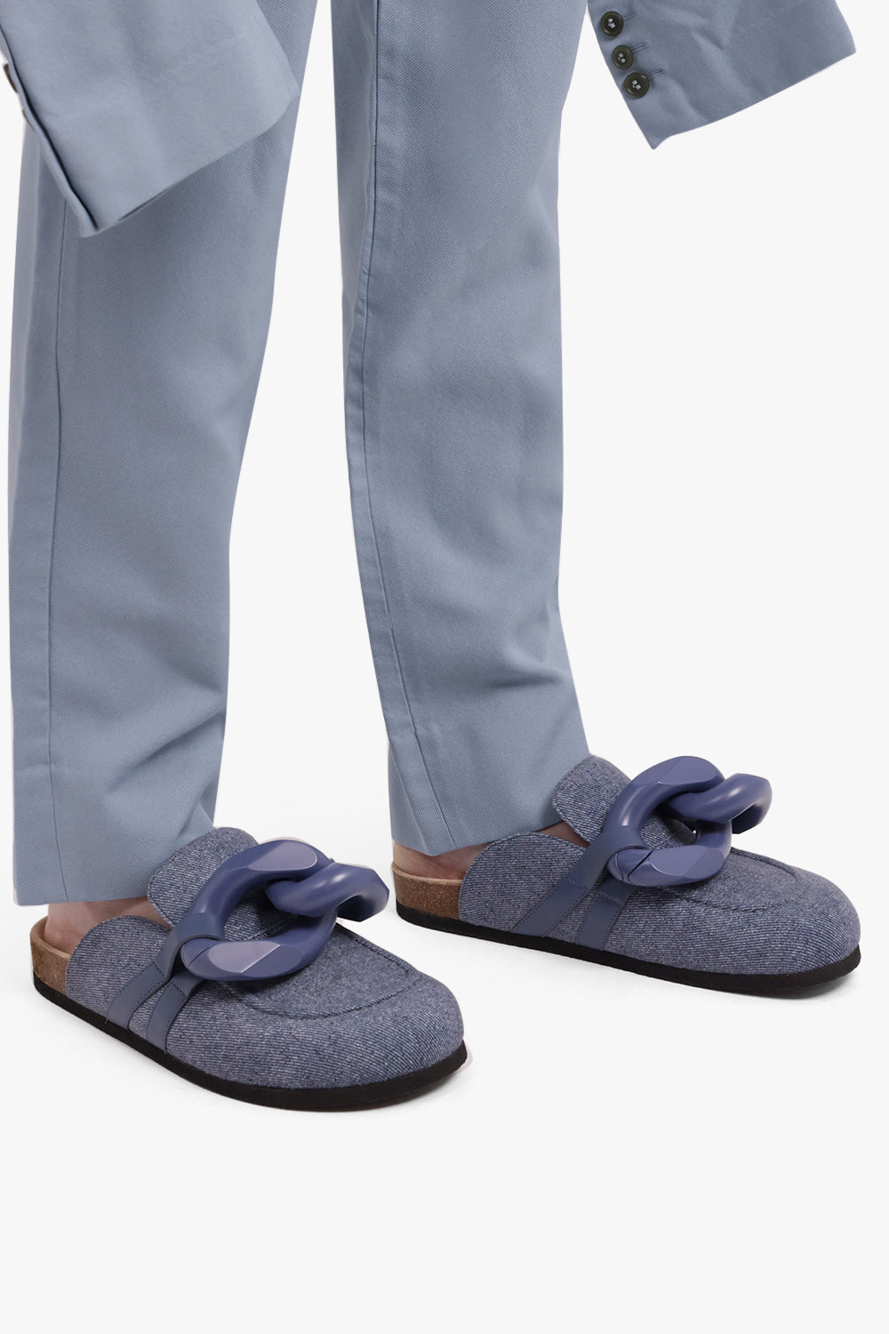 CHAIN MULE SLIP ON LOAFER | DENIM PRINT - 5