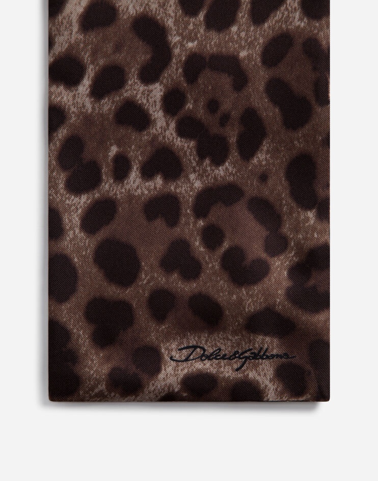 Silk leopard print scarf - 2