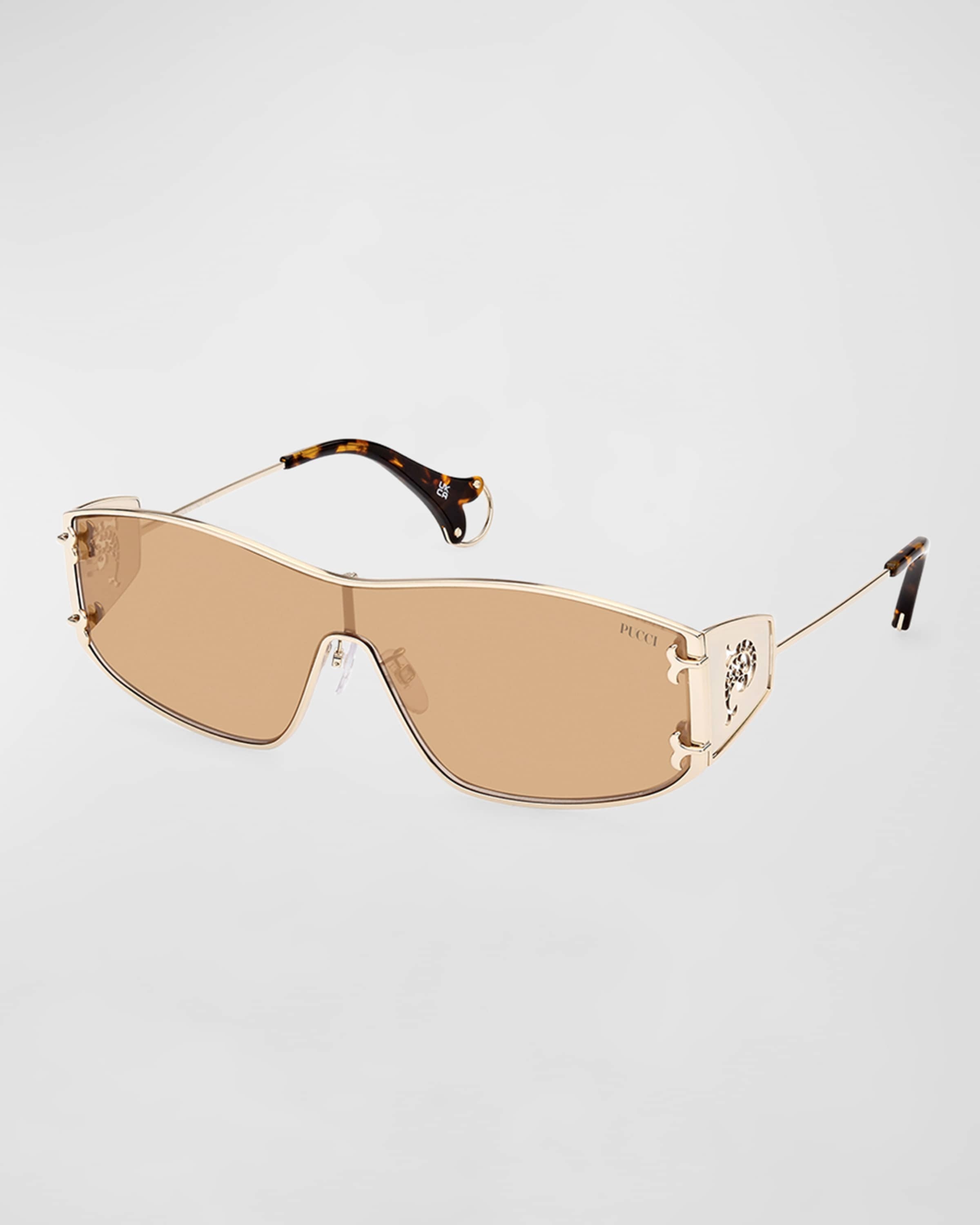 Metal & Acetate Shield Sunglasses - 1