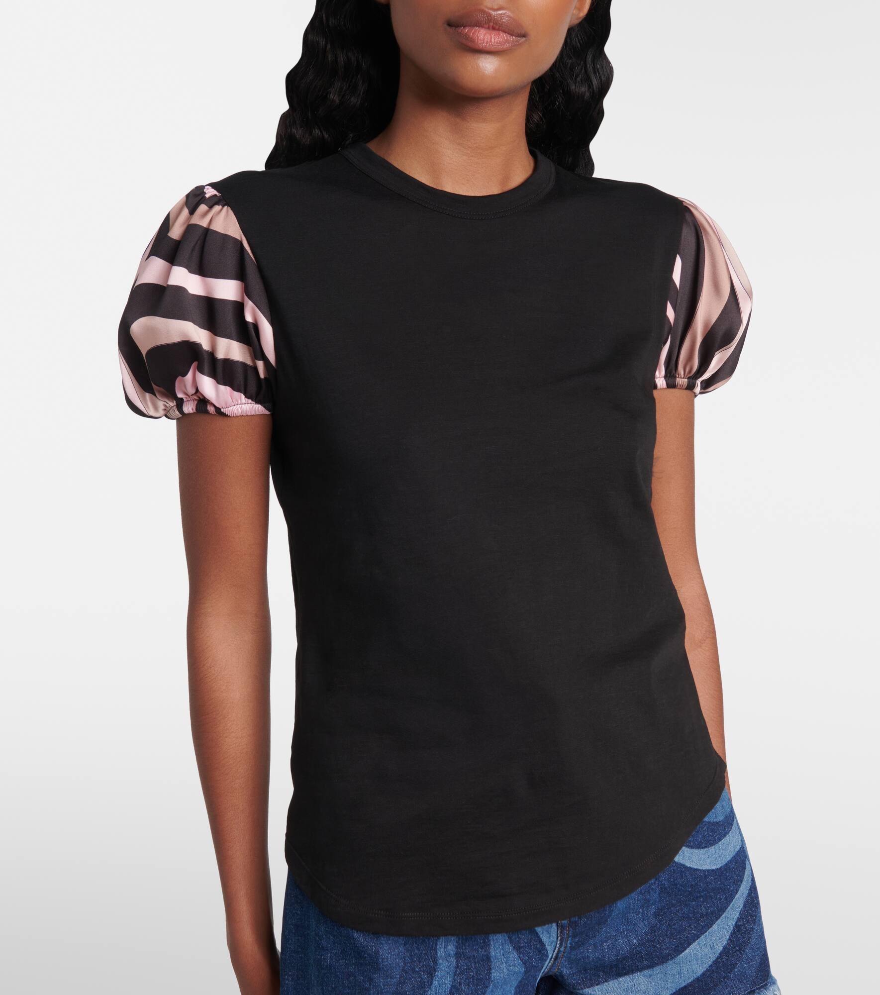Iride satin-trimmed cotton top - 6