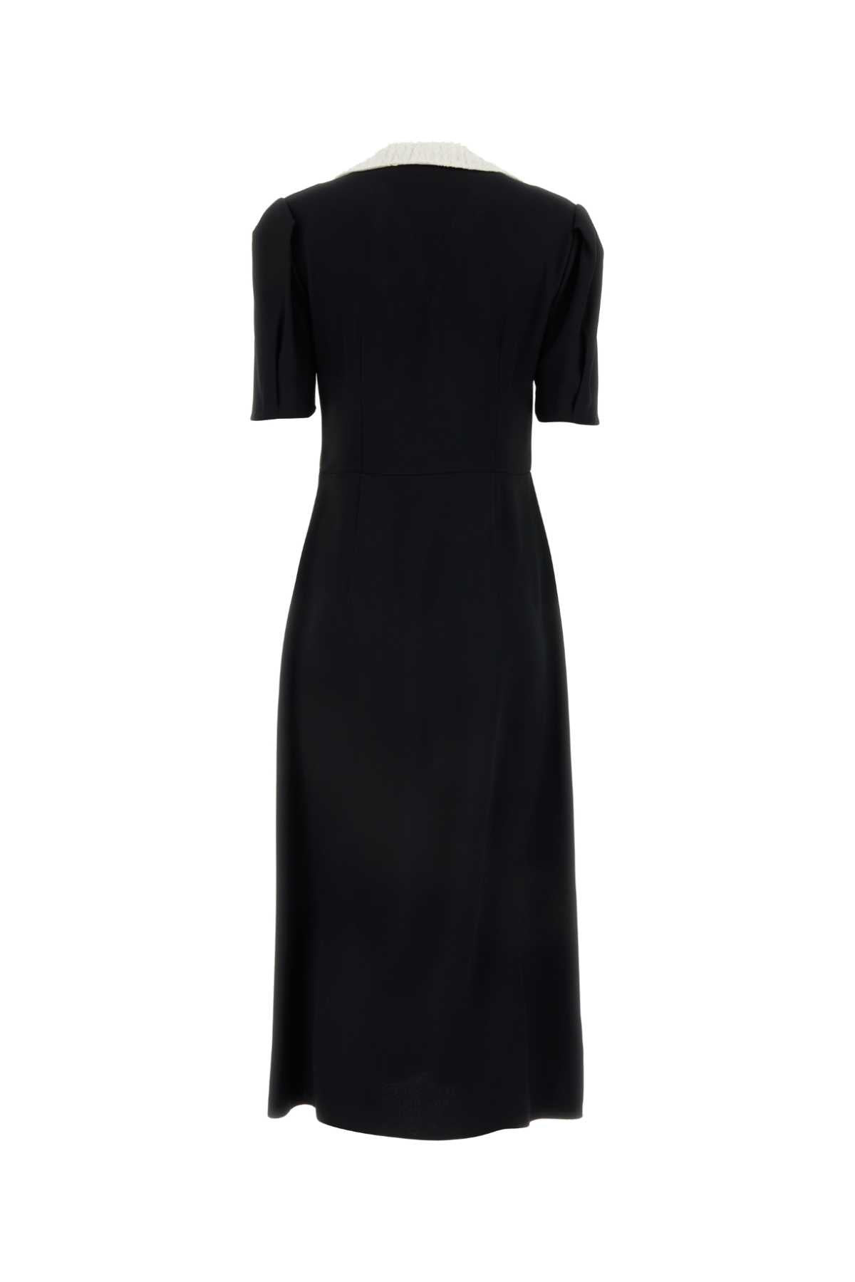 Miu Miu Women Black Crepe Shirt Dress - 2