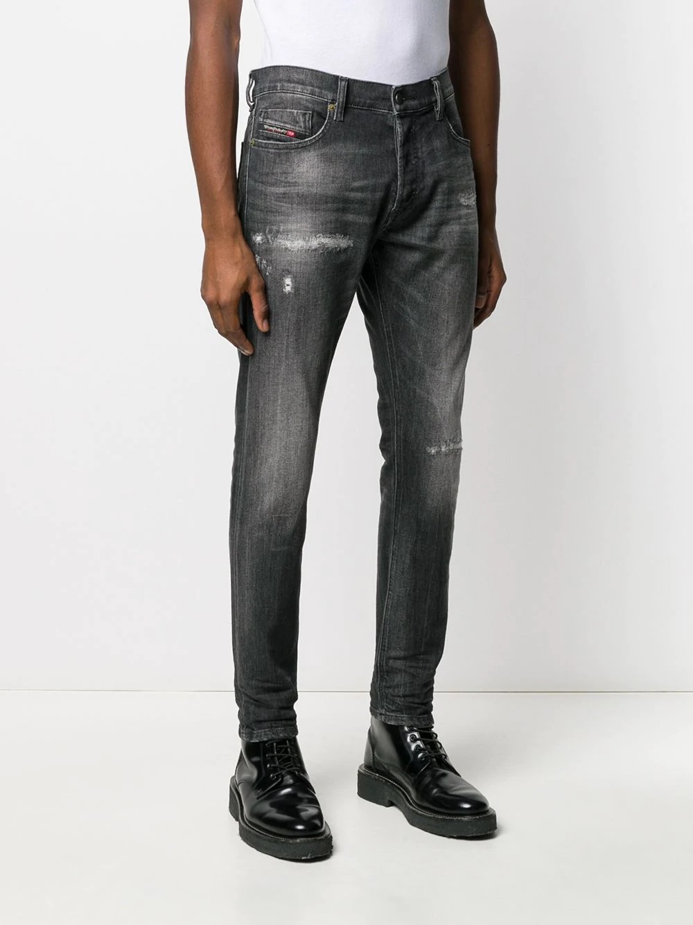 slim distressed jeans - 3