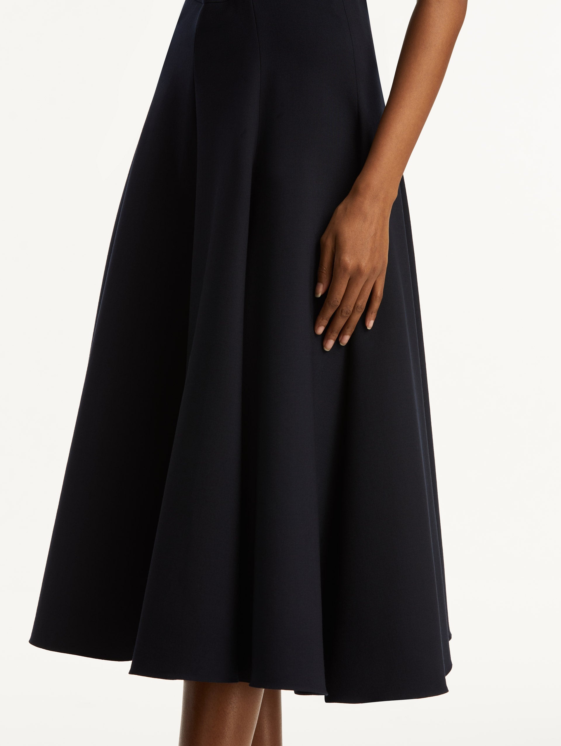 FLARED STRETCH WOOL SKIRT - 6