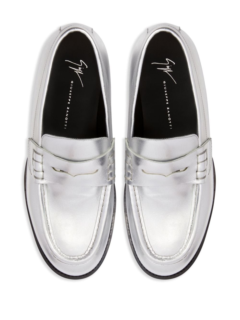 Euro metallic-effect leather loafer - 3