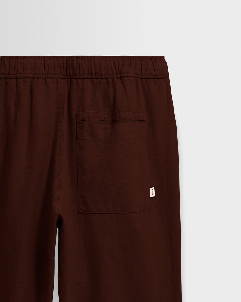 Kurt - Brown Washed Linen Relaxed Fit Trousers 9