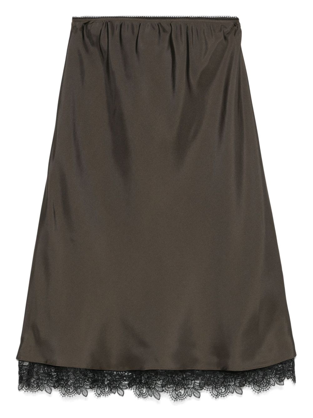 lace-trim midi skirt - 2