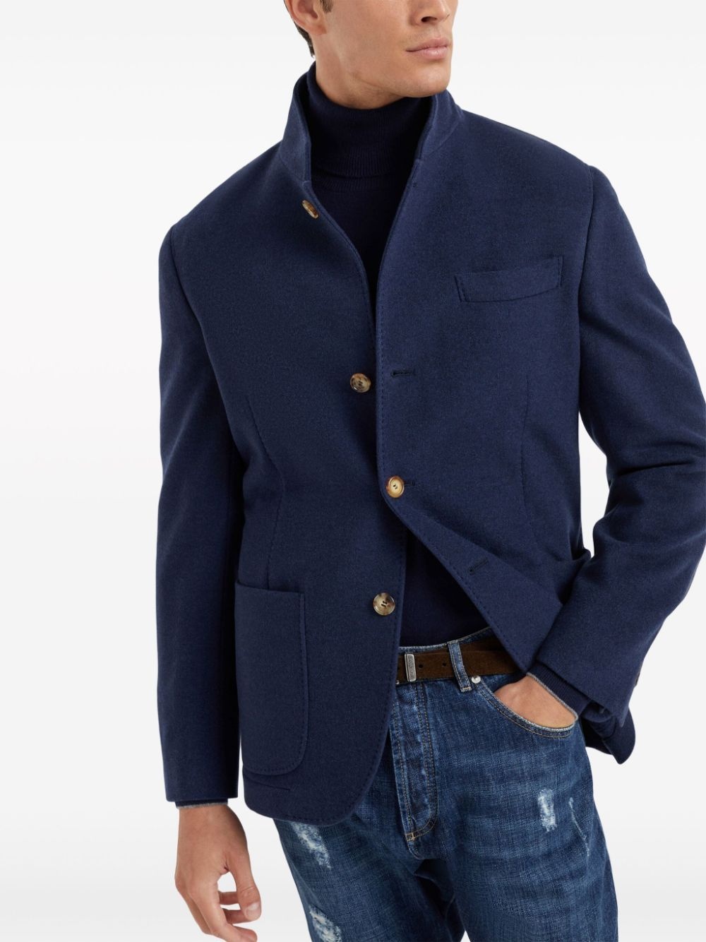 water-resistant cashmere blazer - 3