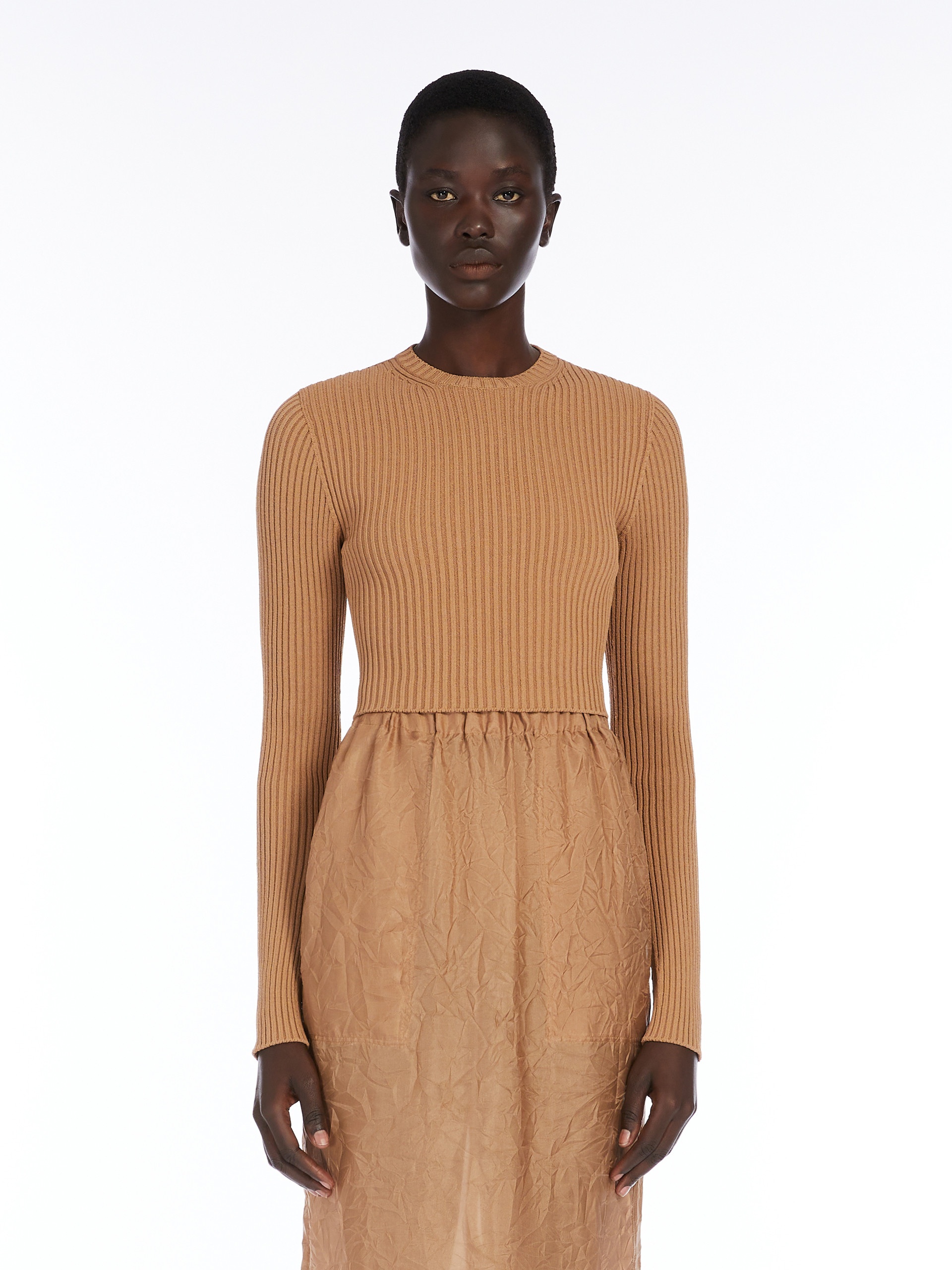 ARCELLA1234 Viscose crêpe cropped jumper - 3
