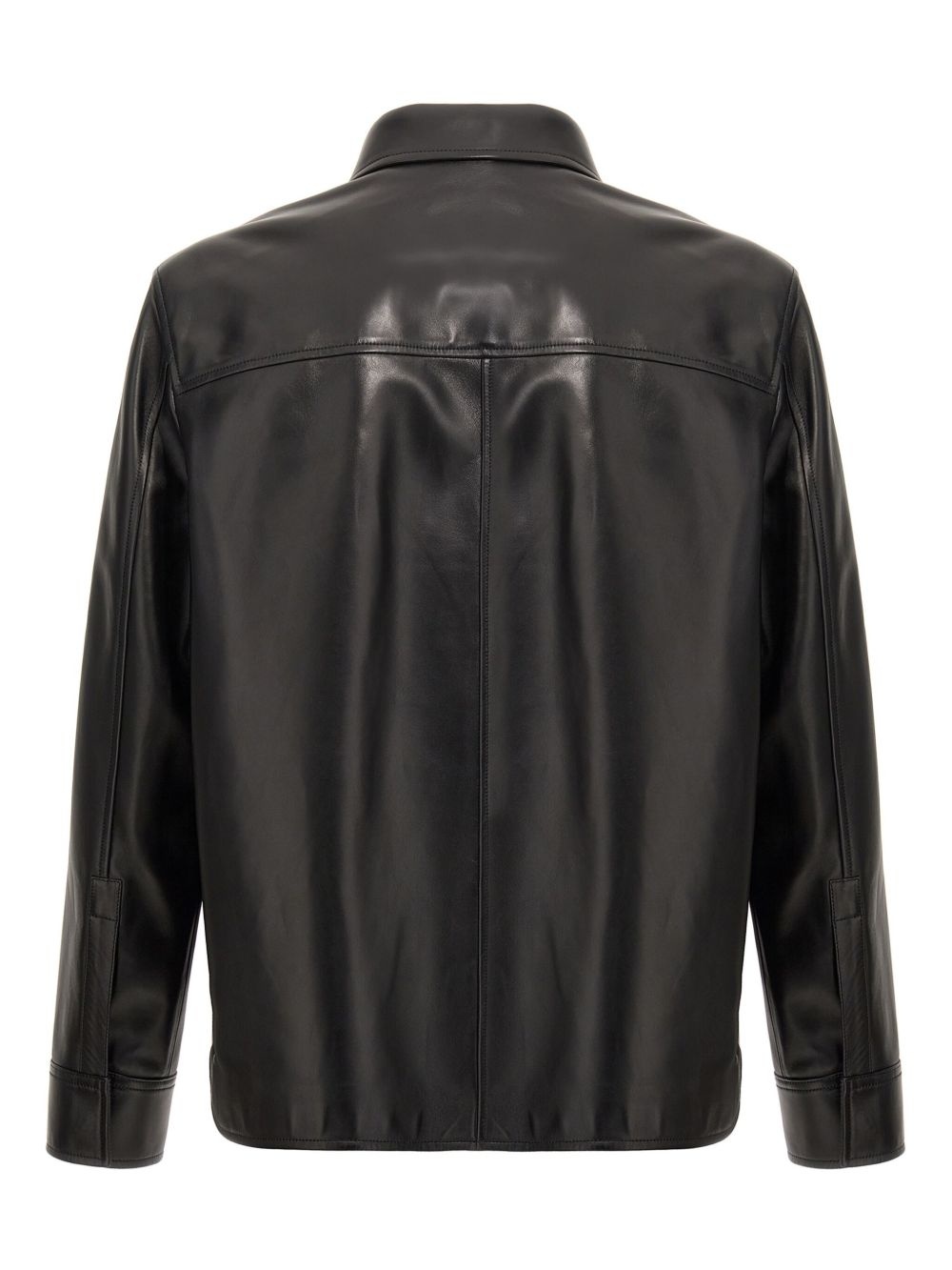 Long-sleeve Leather Overshirt - 2