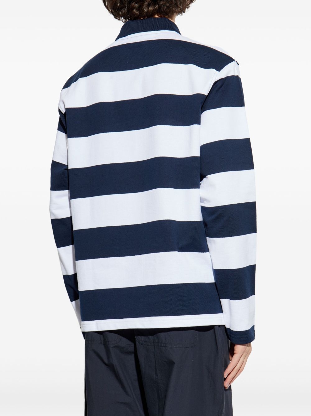 striped long-sleeve polo shirt - 4