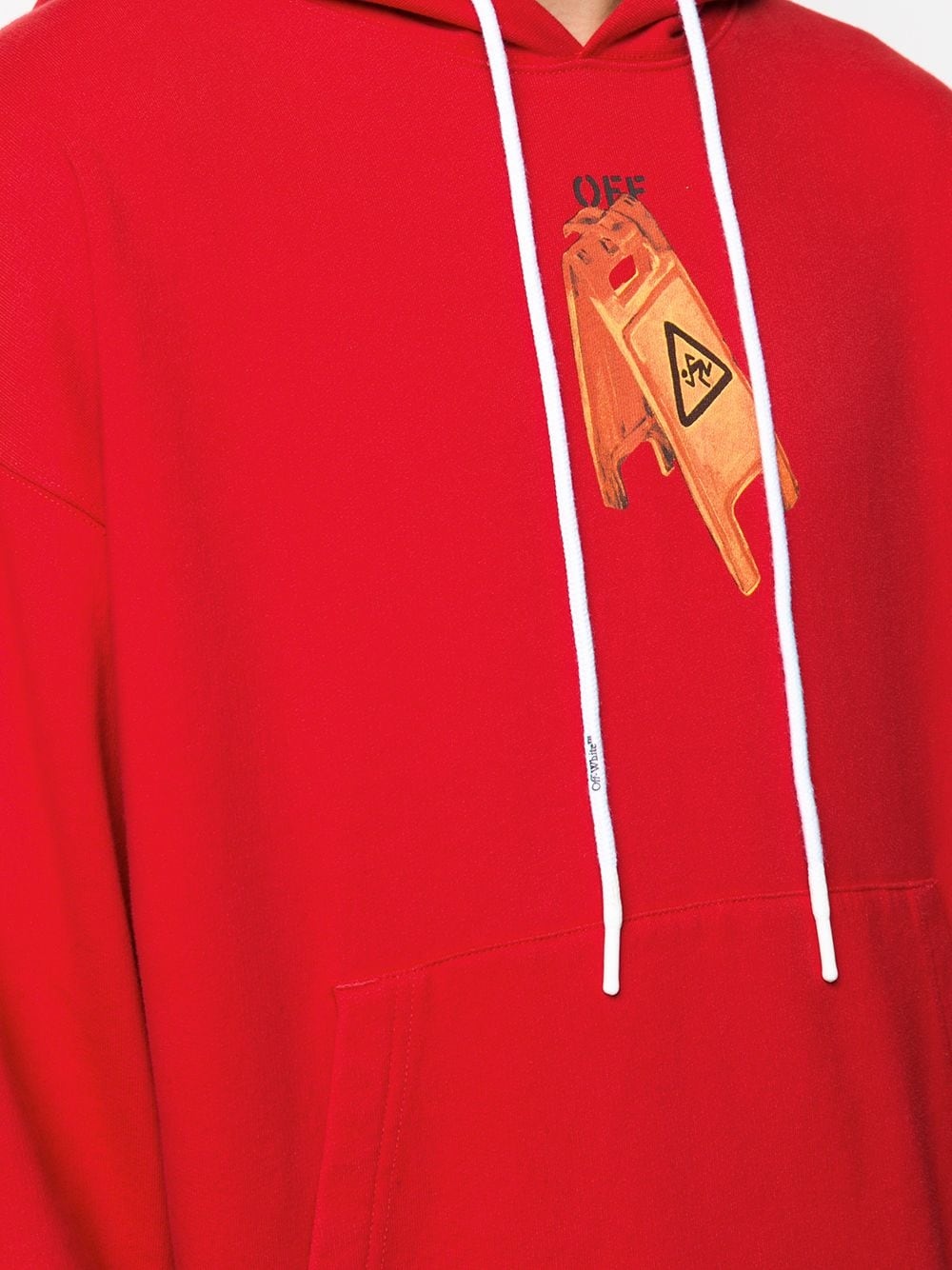 logo print drawstring hoodie - 5