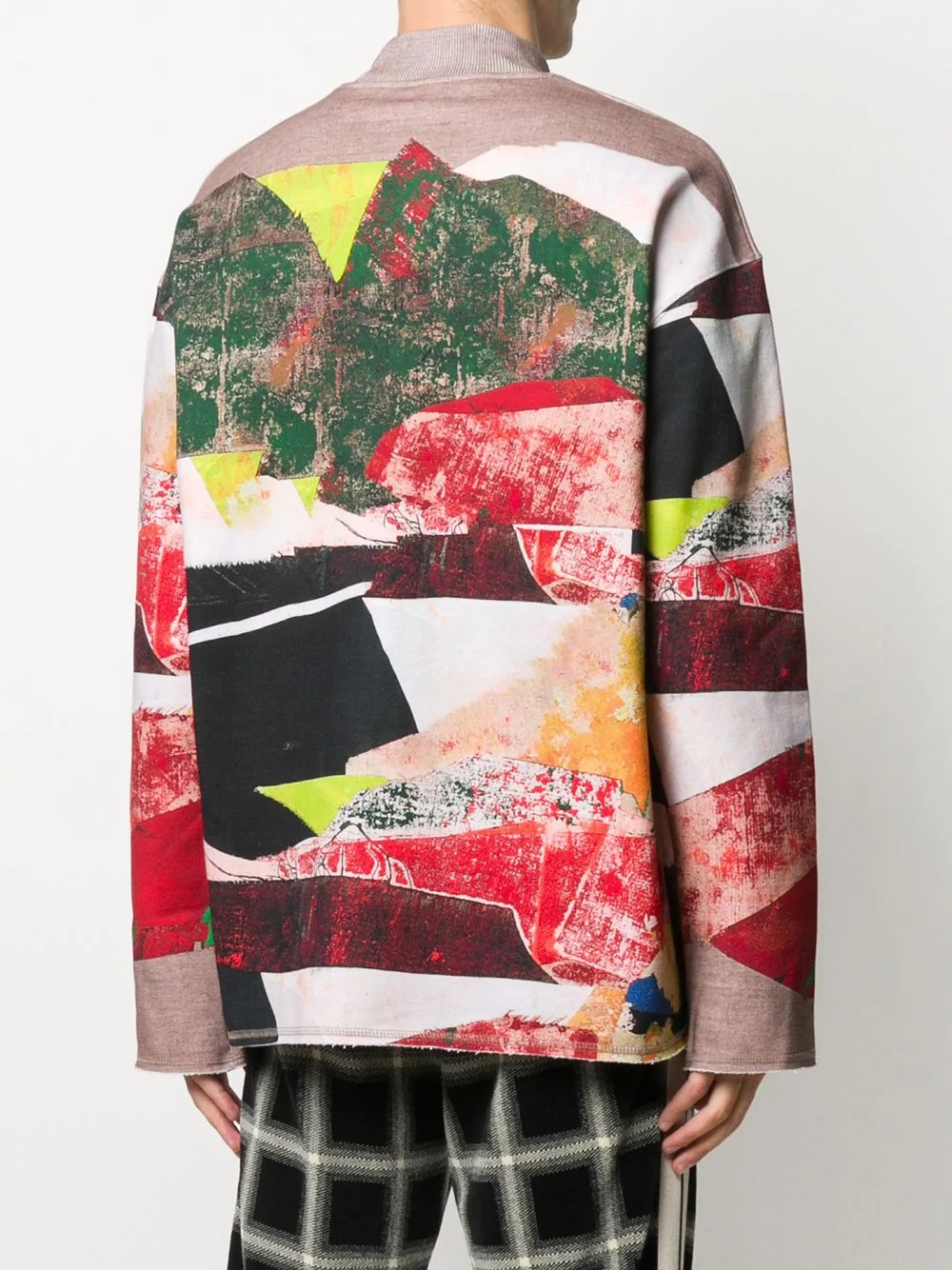 patchwork-look long-sleeve jumper - 4