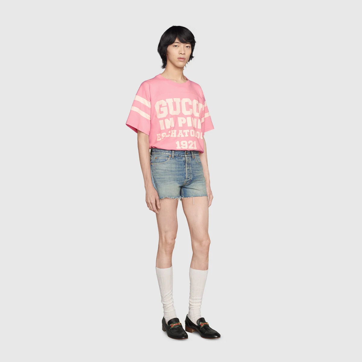 T-shirt with '25 Gucci Eschatology in Pink 1921' print - 2