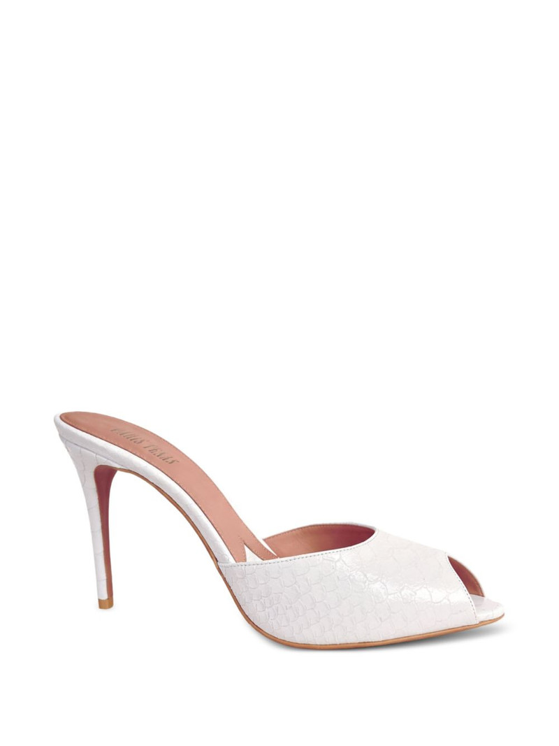 Vera crocodile-effect open-toe heeled sandals 1