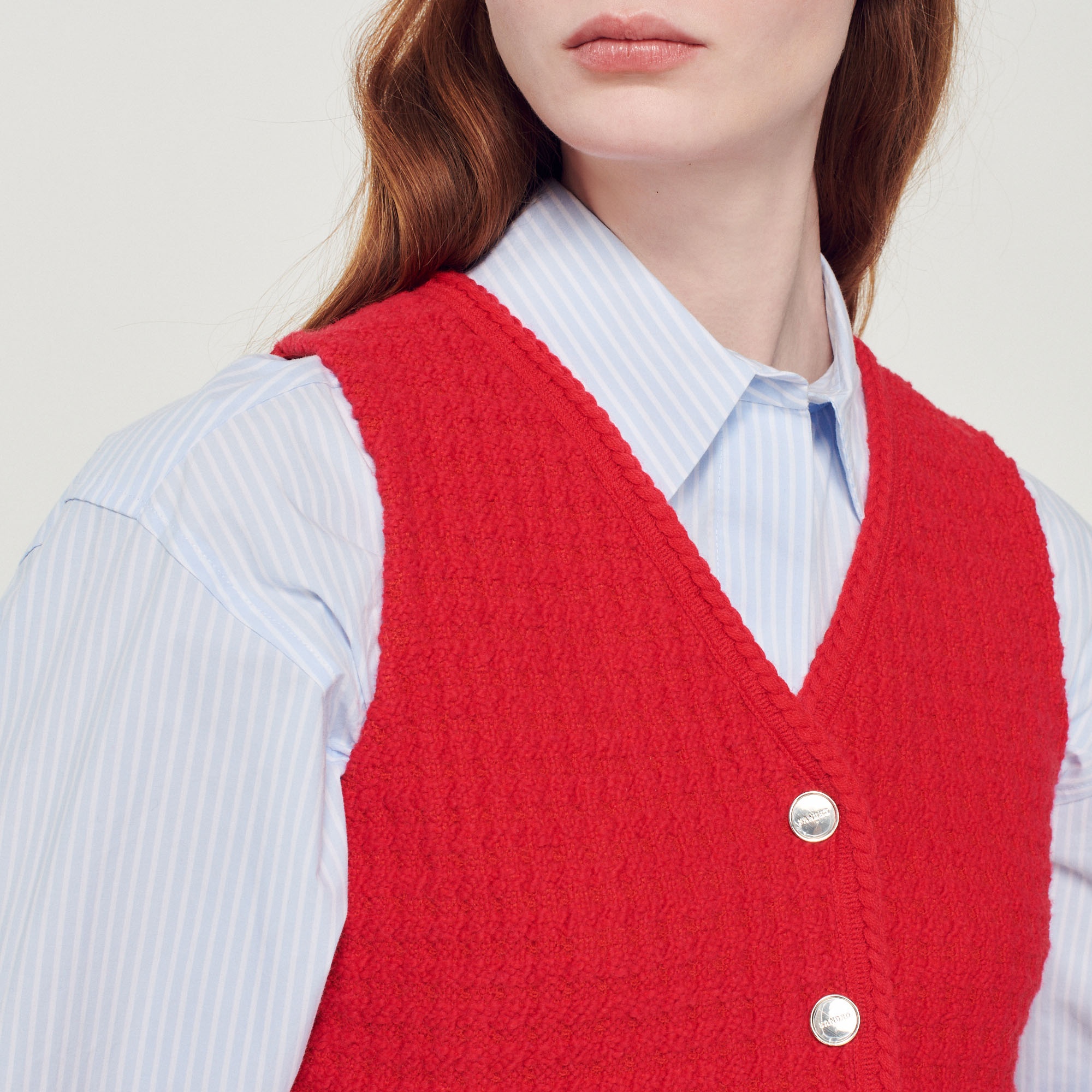 Cropped tweed sweater - 4
