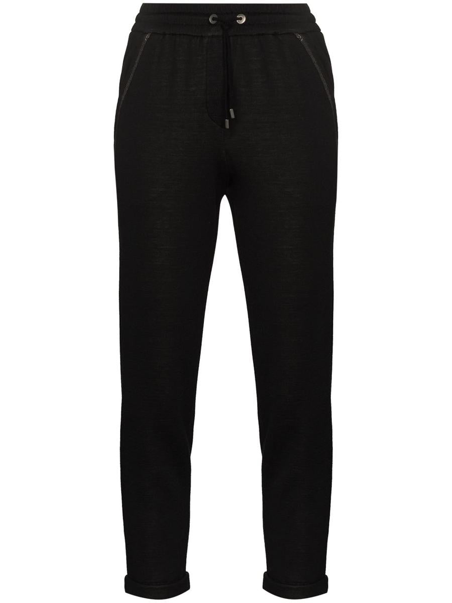 パンツ Brunello Cucinelli Cotton-Silk Blend Joggers With Adjustable Brunello Cucinelli Cotton-Silk Blend Joggers With Adjustable