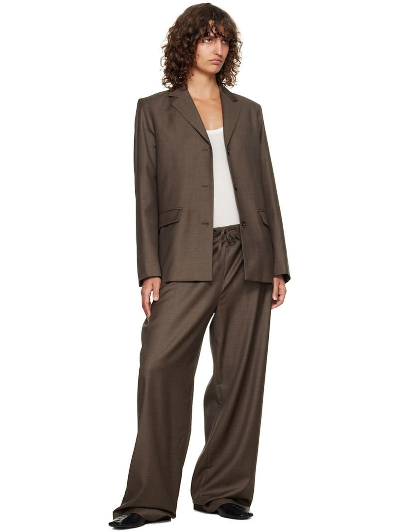 Loulou de Saison Brown Marcia Chambray Wool Blazer outlook