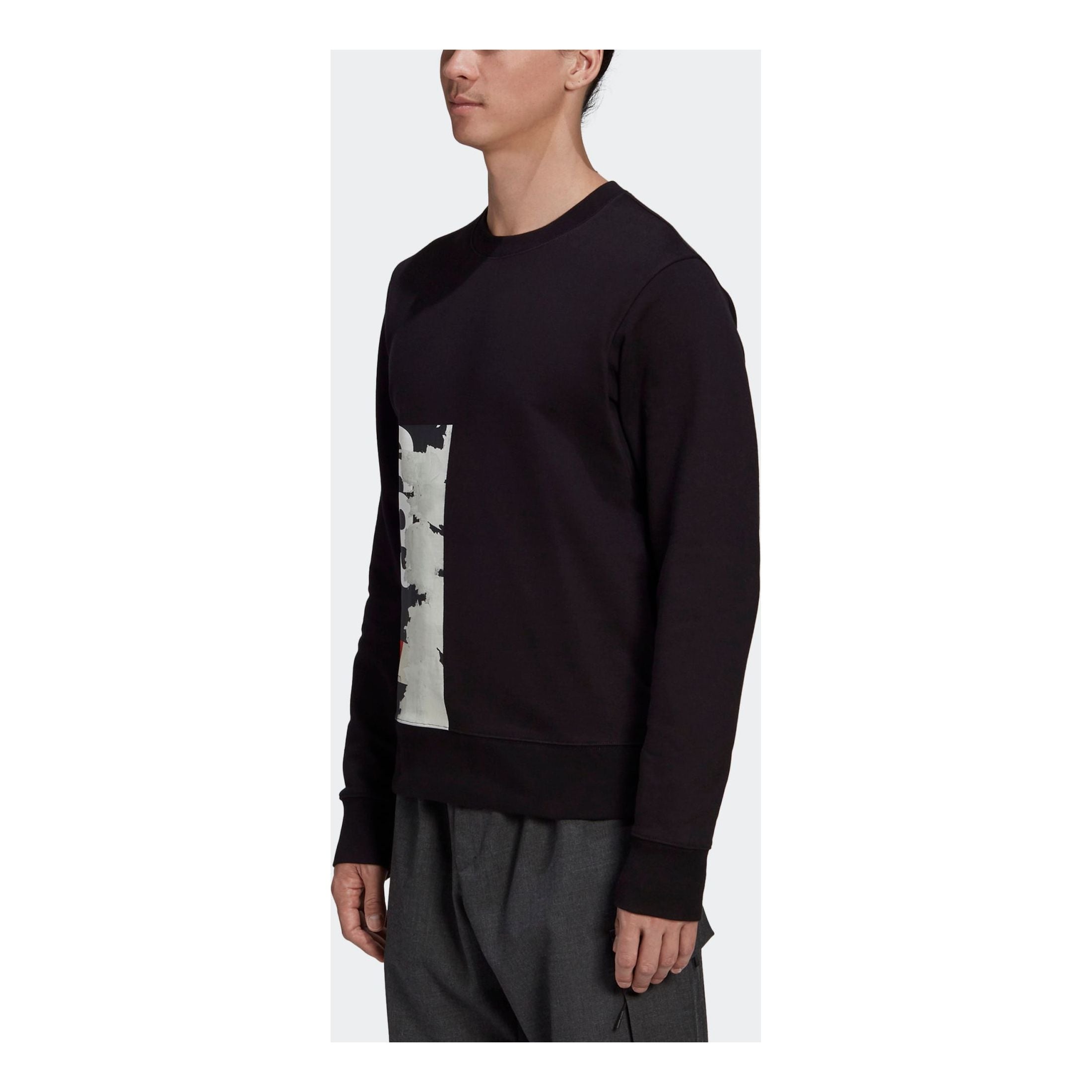 Men's Y-3 Logo Printing Long Sleeves Pullover Black GK4387 - 1