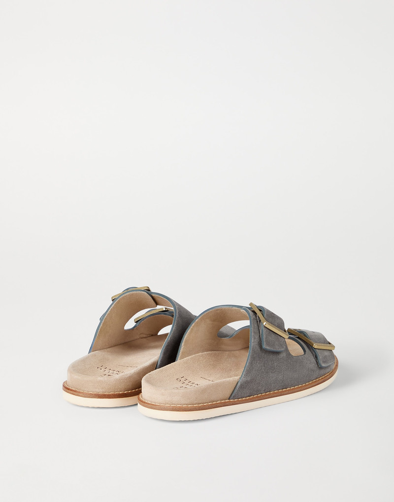 Brunello Cucinelli Suede slides with buckles outlook