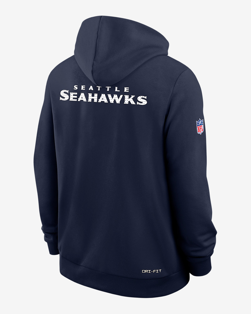 Nike Seattle Seahawks Initial Home Sideline Men's Nike Dri-FIT NFL Pullover Hoodie outlook