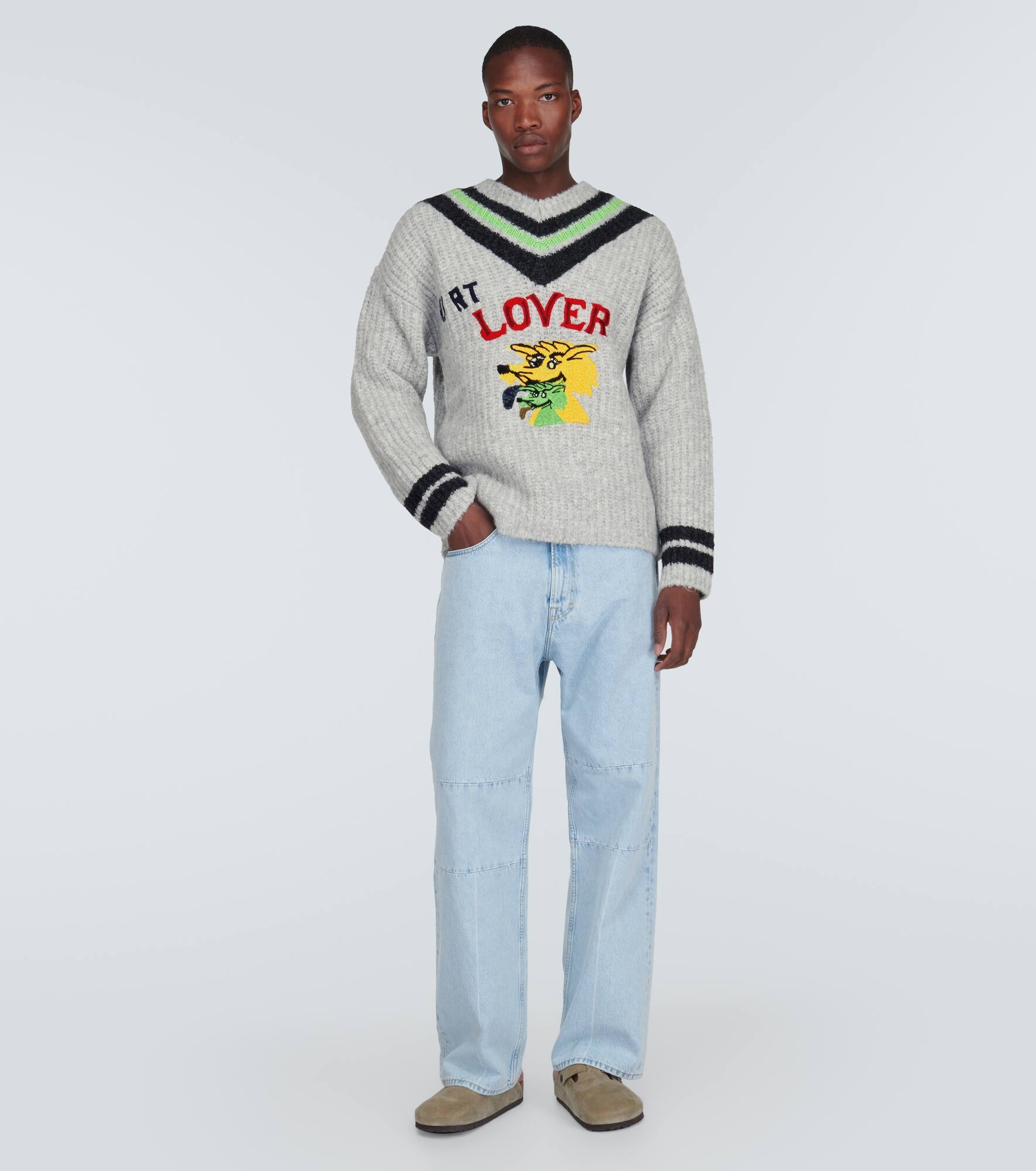Embroidered wool-blend sweater - 2