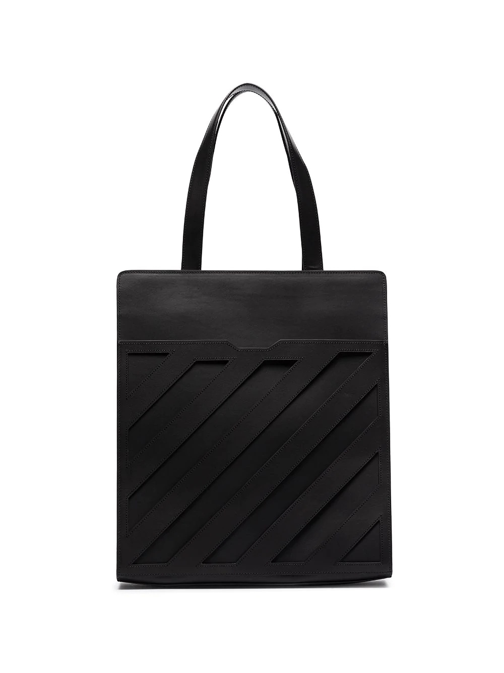 diagonal formal tote bag - 1