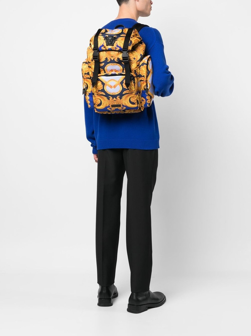 VERSACE baroque print backpack outlook