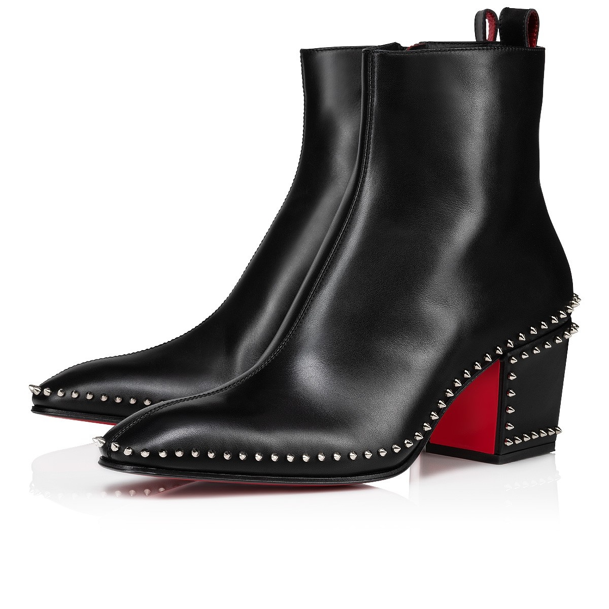 Out Line Spikes - 70 mm Low boots - Calf leather and spikes