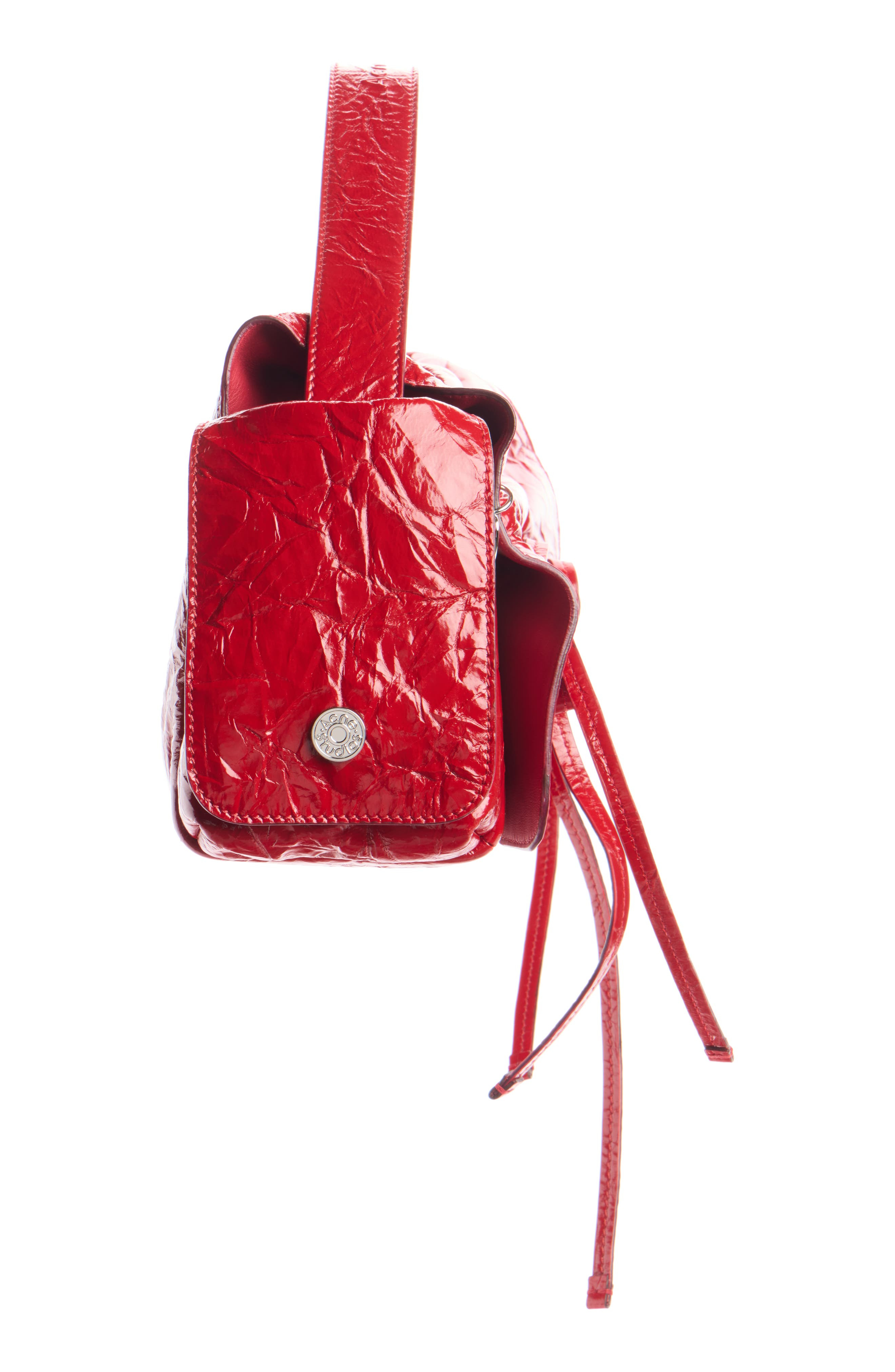 Acne Studios Multipocket Crinkle Patent Leather Top Handle Bag in Red at Nordstrom - 4