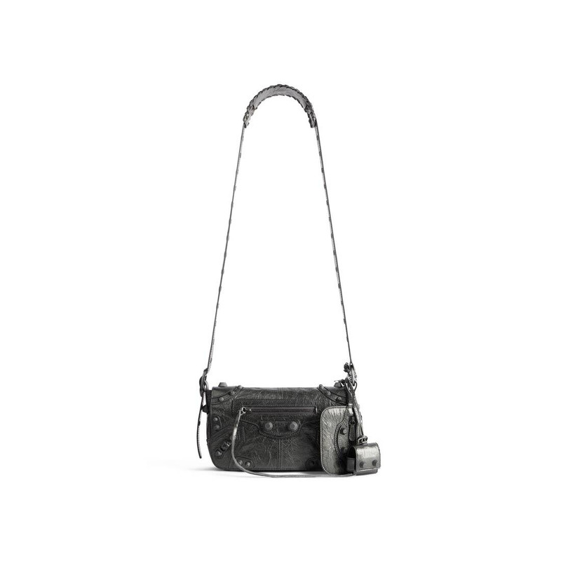 Men's Le Cagole Men Xs Flap Bag Metallized in Metalic Grey 1