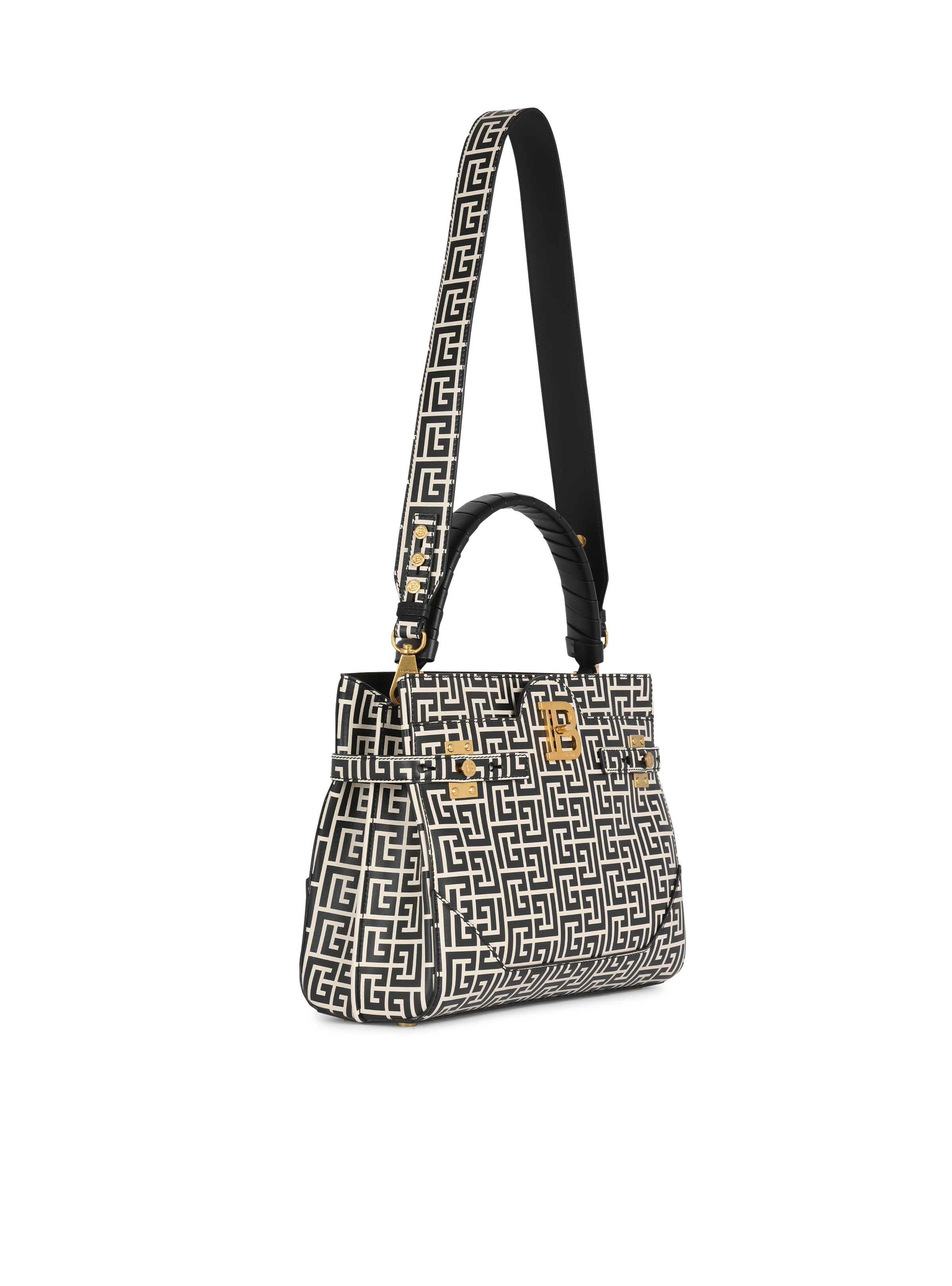 Bicolor print leather B-Buzz Top Handle bag - 3