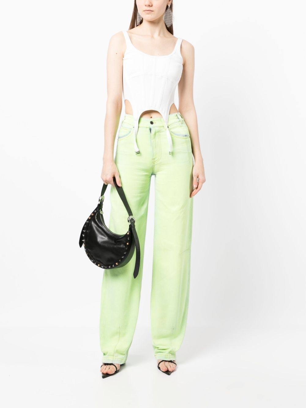 wide-leg denim jeans - 2