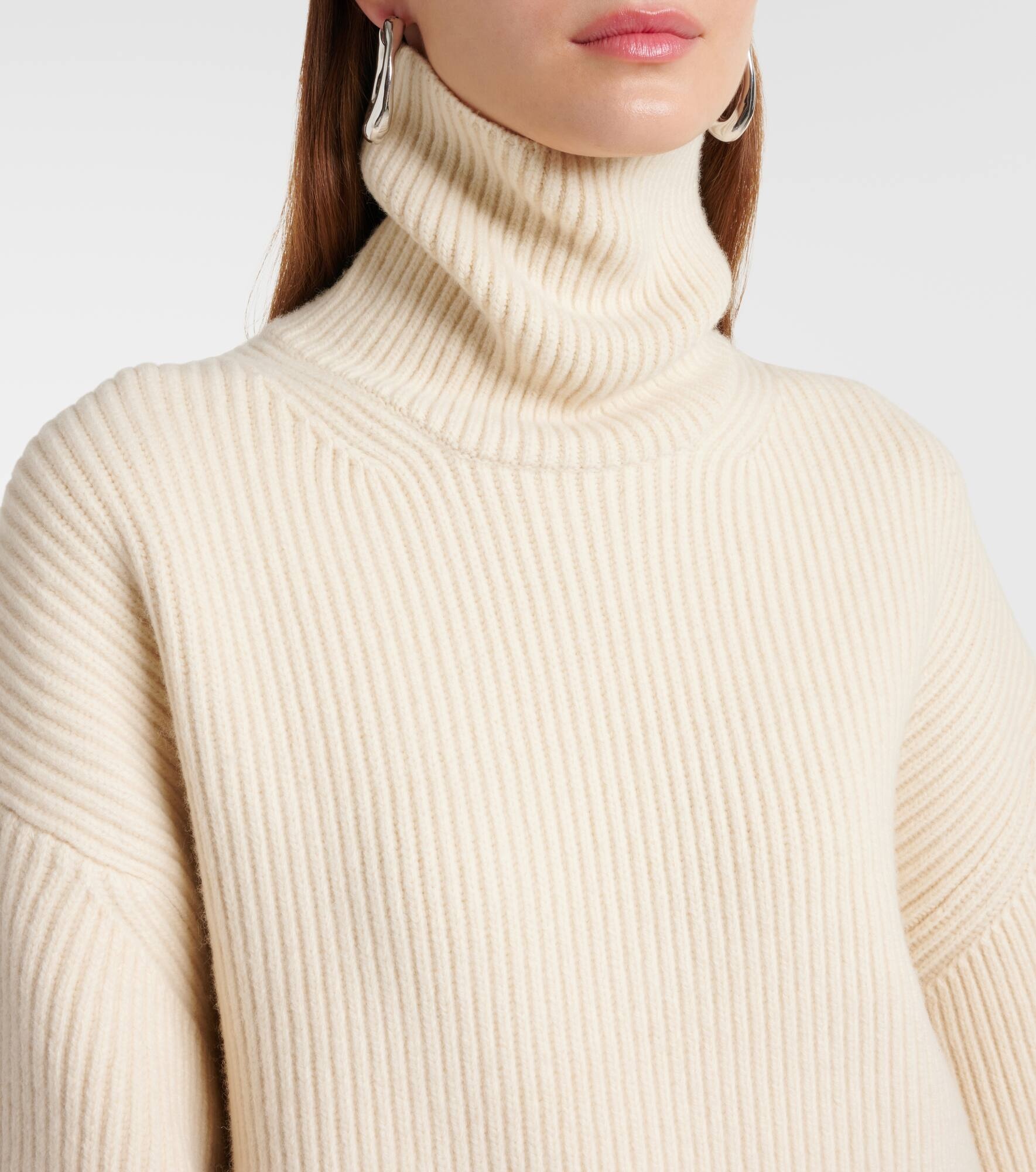 Ribbed-knit wool-blend turtleneck sweater - 4