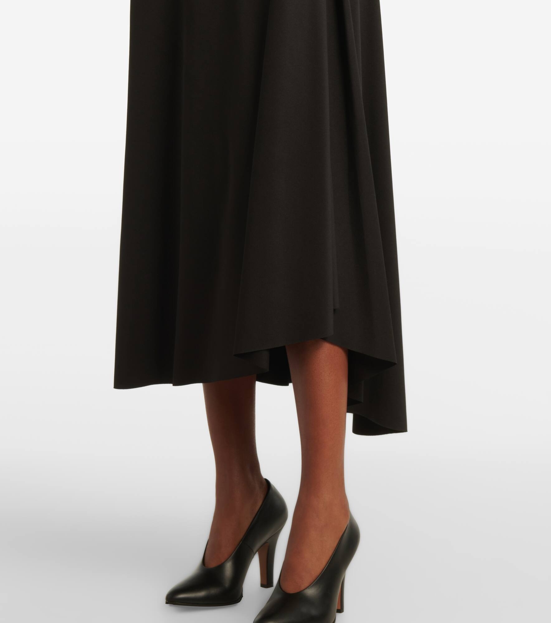 Asymmetric draped jersey midi dress - 5