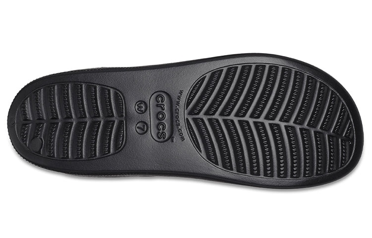 (WMNS) Crocs Platform Slide Crocs 'Black' 208180-001 - 6
