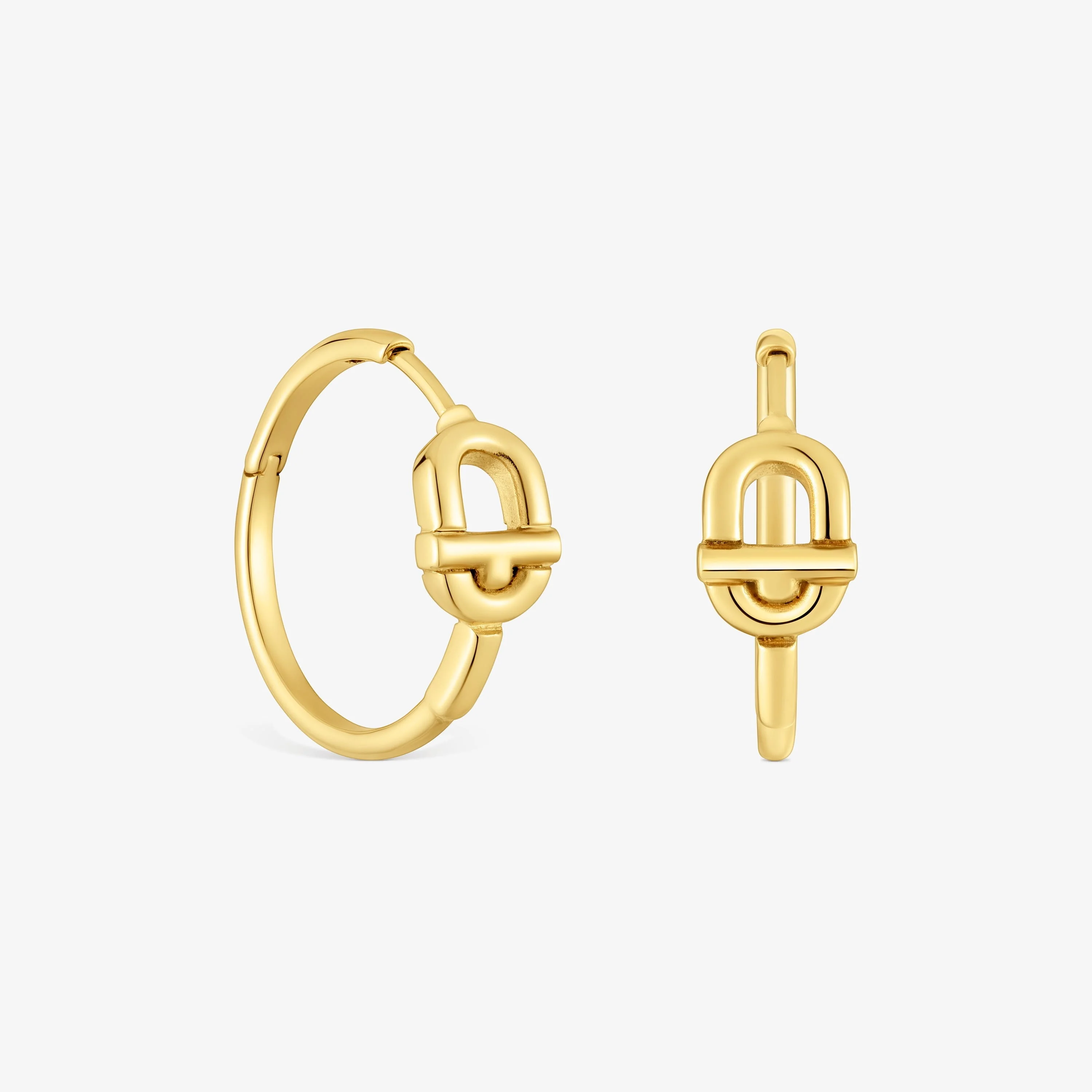 Short Hoop earrings with 18K gold vermeil and motif TOUS MANIFESTO - 1